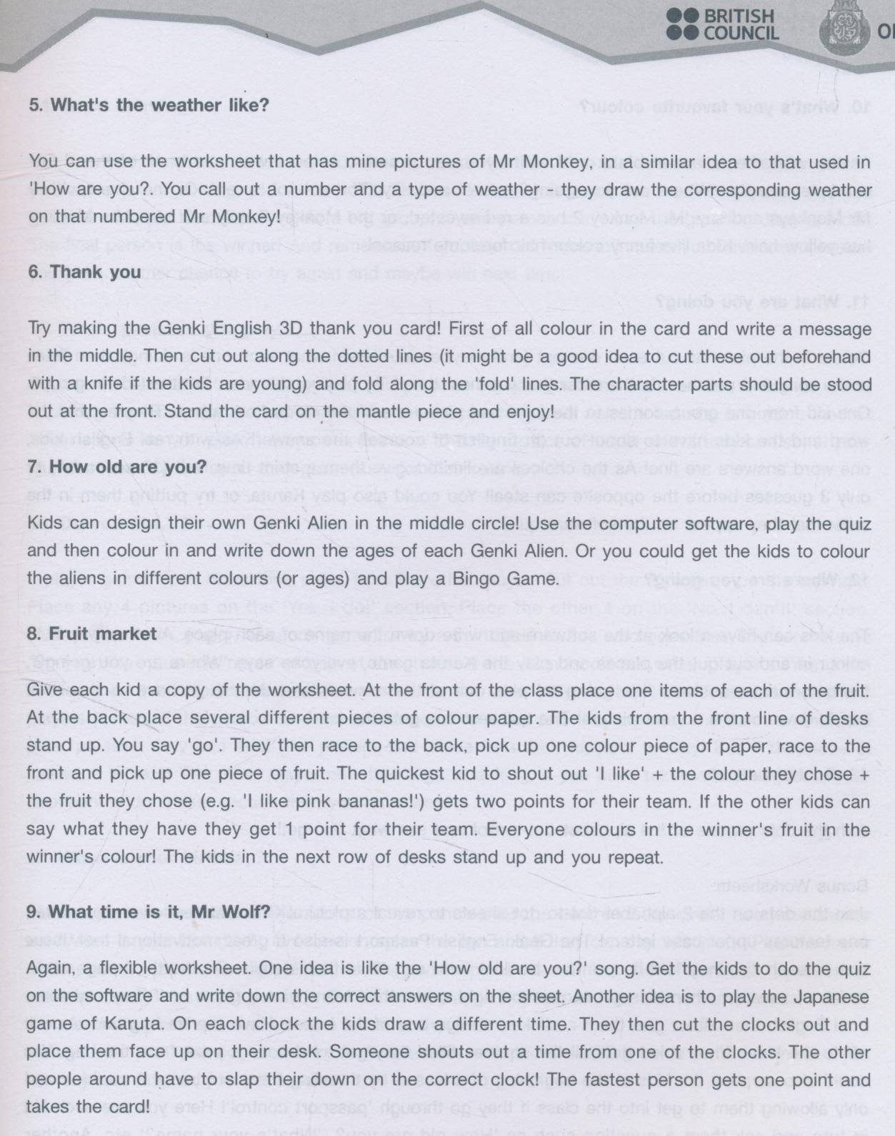 Genki English!! Worksheets 1,2,3