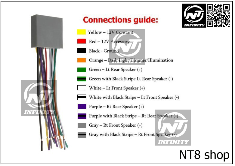 ปลั๊กเครื่องเสียงตรงรุ่น 17 pin Honda 2 (สีเทา) Plug adapter Audio