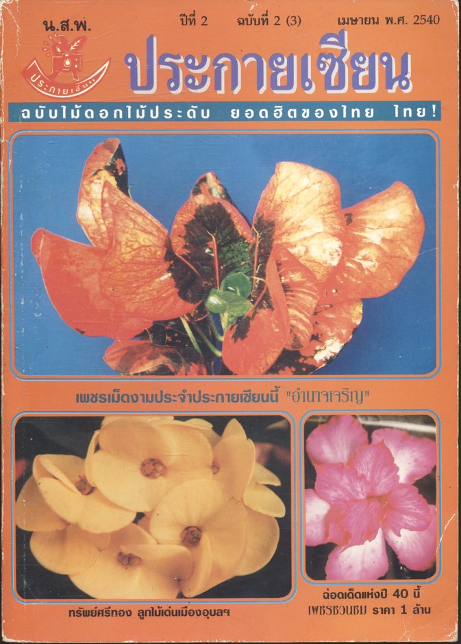 น.ส.พ. ประกายเซียน ปีที่ 2 ฉบับที่ 2 (3) เมษายน พ.ศ.2540 ฉบับไม้ดอกไม้ประดับ ยอดฮิตของไทย