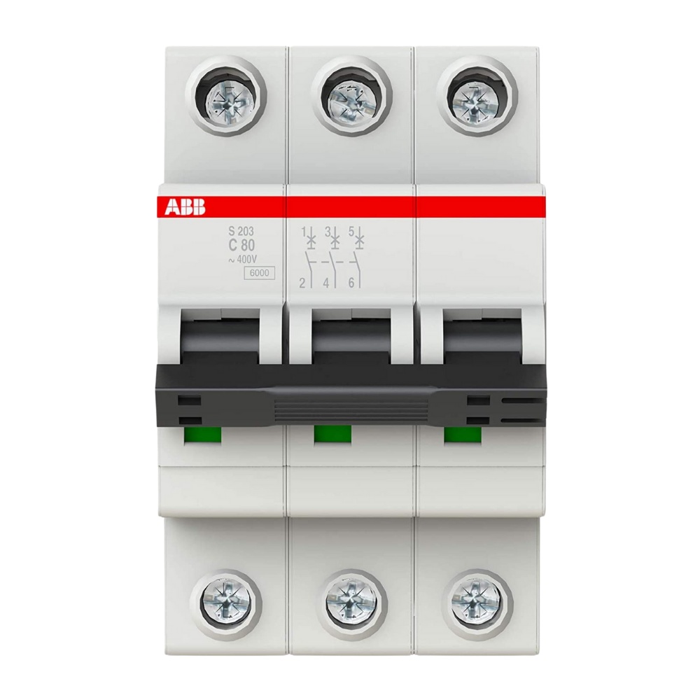 S203-C80 เซอร์กิตเบรกเกอร์ 80 Amp ,3Pole ,6KA (ABB)