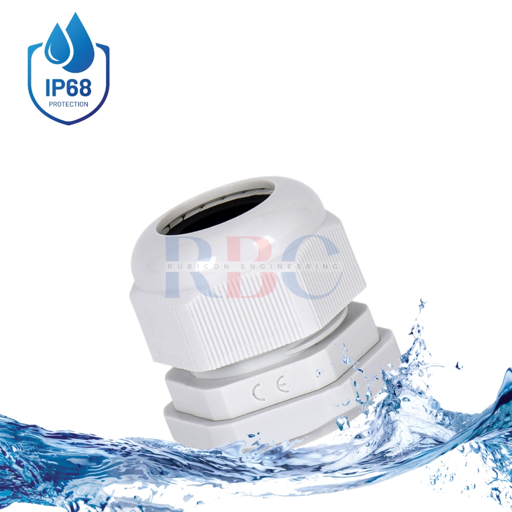 CPW-M32 เคเบิ้ลแกรนด์พลาสติก ไนล่อน เกลียว METRIC (M) สีขาว ( NYLONCABLE GLAND )