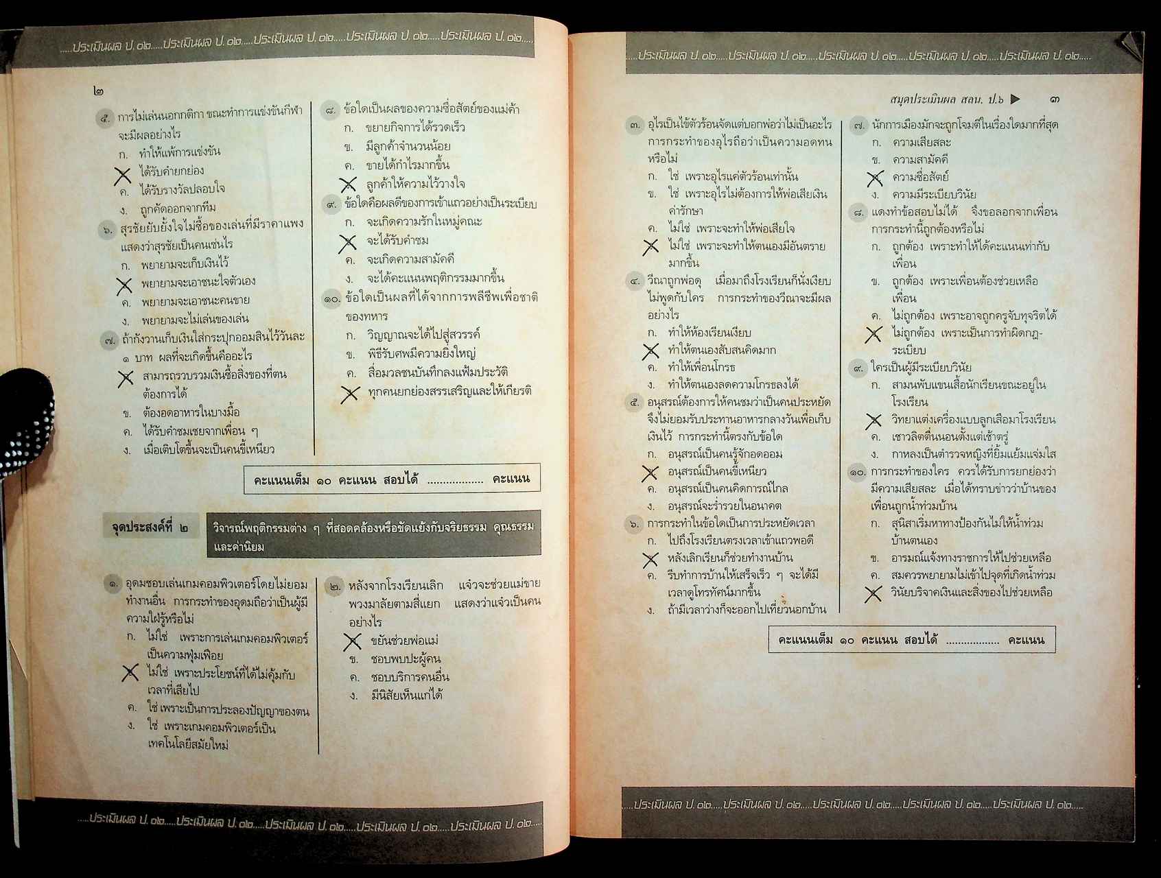 เฉลย สำหรับผู้สอน แนวหน้า กลุ่มสร้างเสริมลักษณะนิสัย สลน. ๖ ชั้นประถมศึกษาปีที่ ๖