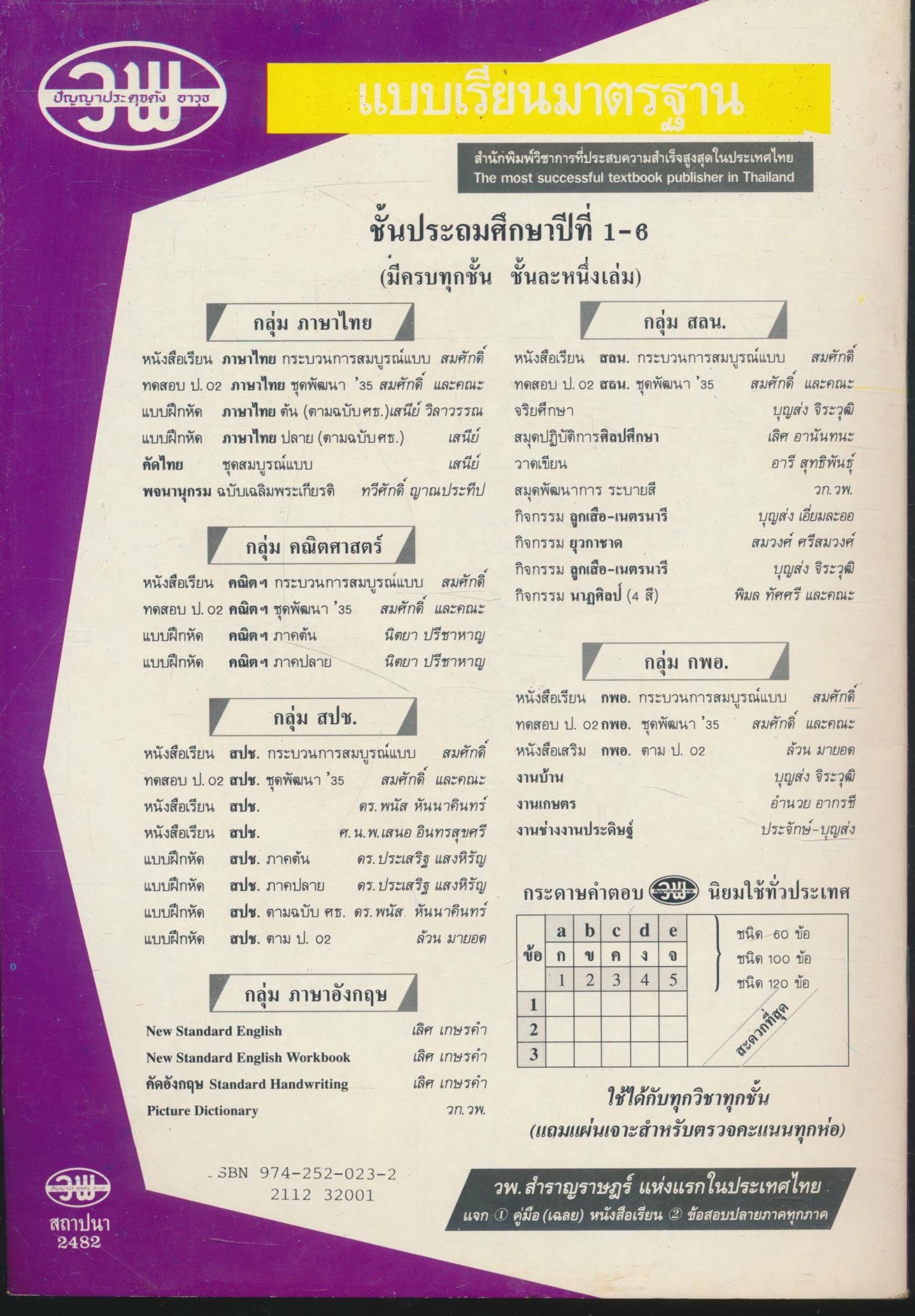 คู่มือครู-เฉลย WORKBOOK NEW STANDARD ENGLISH 2