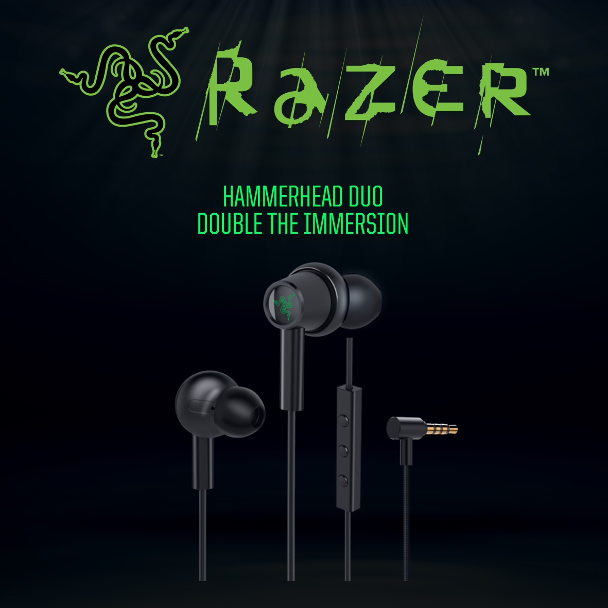 หูฟัง HEADPHONE RAZER รุ่น HAMMERHEAD DUO
