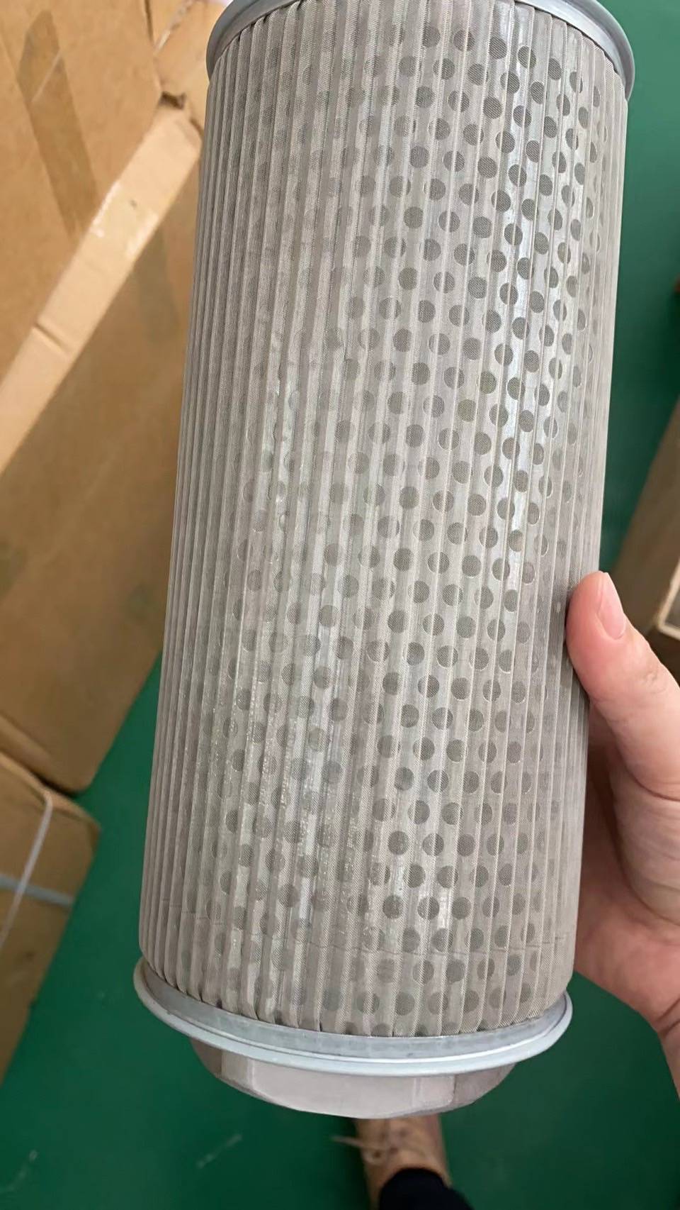 Air filter สำหรับปั๊มอากาศ Air Ring blower สำหรับกรองฝุ่นและสิ่งแปลกปลอมเข้าในระบบ ผลิตจากตะแกรงเหล็กถี่ ให้อัตราการไหลของลมสูง