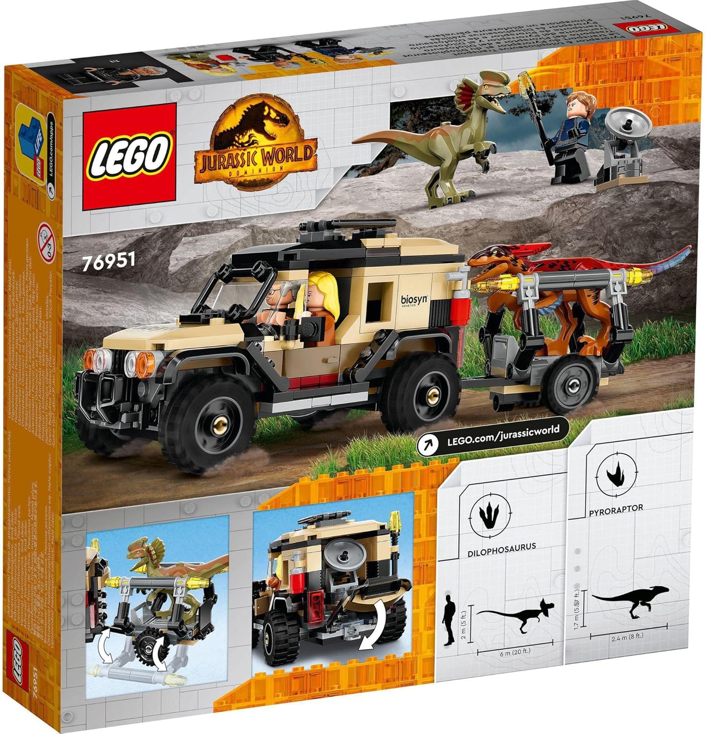 **MTS Toys**เลโก้ Lego 76951 Jurassic World : Pyroraptor & Dilophosaurus Transport