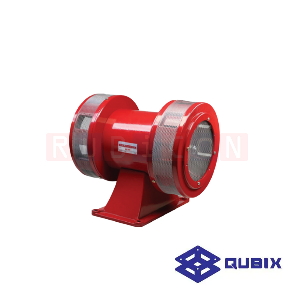 QUBIX MS-690 220V มอเตอร์ไซเรน 2 หัว (Motor Siren) IP44 170dB 220V 400W วัสดุอลูมิเนียมและเหล็ก สีแดง