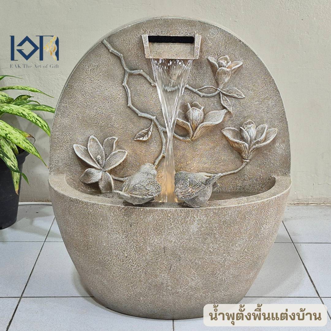 น้ำพุตั้งพื้นแต่งบ้าน รหัสMZ16424GA อ่างน้ำพุหน้าบ้านจัดสวน วางหน้าร้านบริษัทเสริมฮวงจุ้ย ของขวัญมงคลขึ้นบ้านใหม่