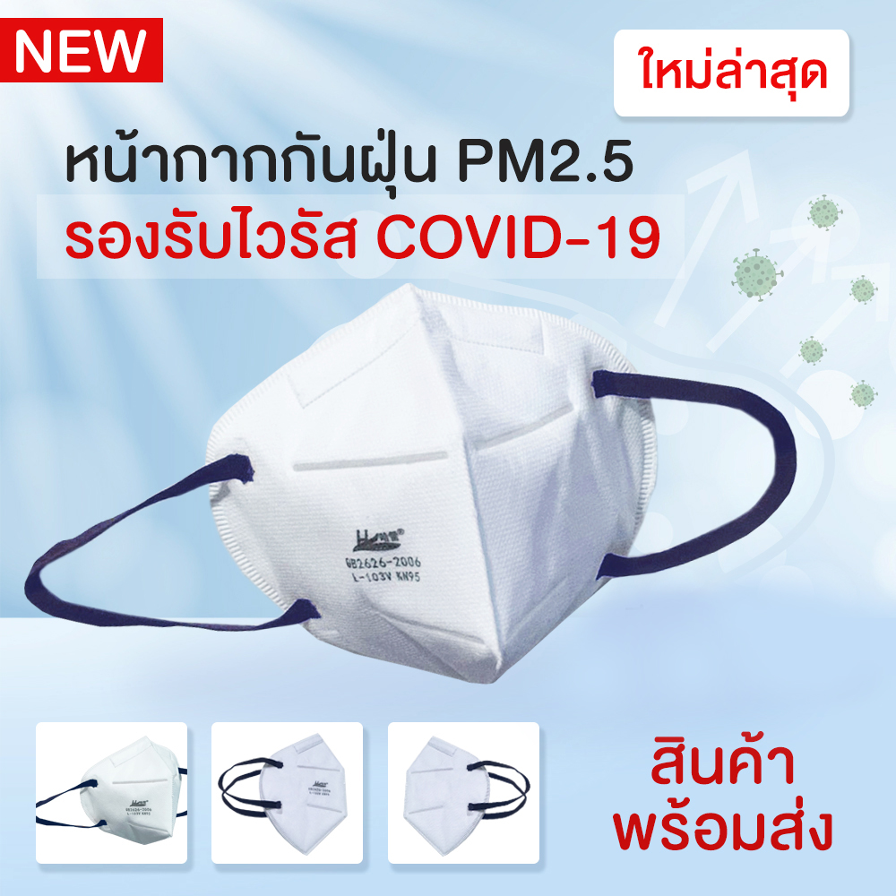 (พร้อมส่ง) หน้ากากอนามัย ป้องกันฝุ่น PM2.5 และ ไวรัสโควิท-19 (แบบสายคล้องหู/พับได้)