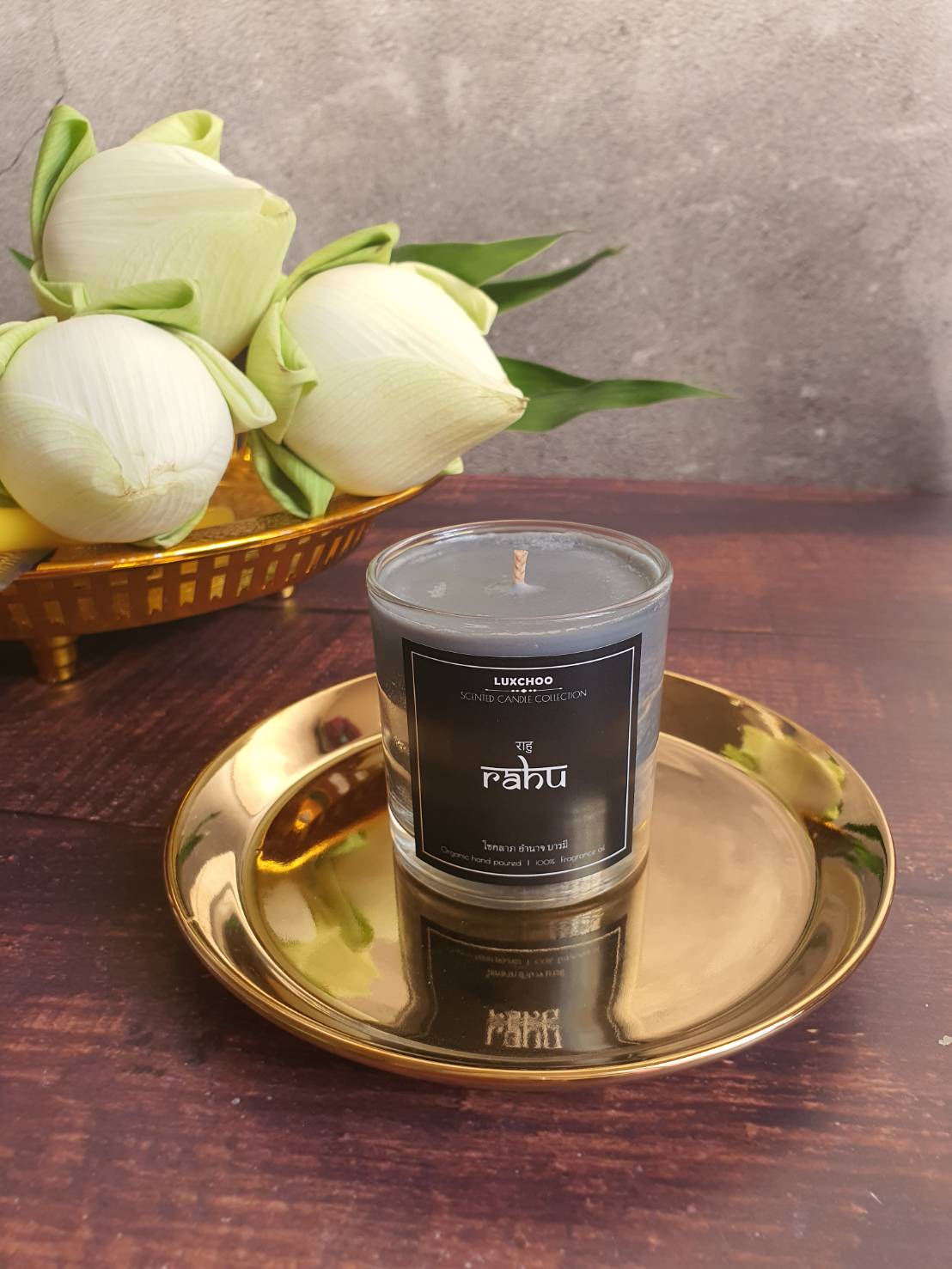 เทียนหอม สำหรับจุดบูชาพระพิฆเนศ / พระราหู เสริมศิริมงคล โชคลาภ ร่ำรวย ทำจากไขถั่วเหลืองต่างประเทศ 100%