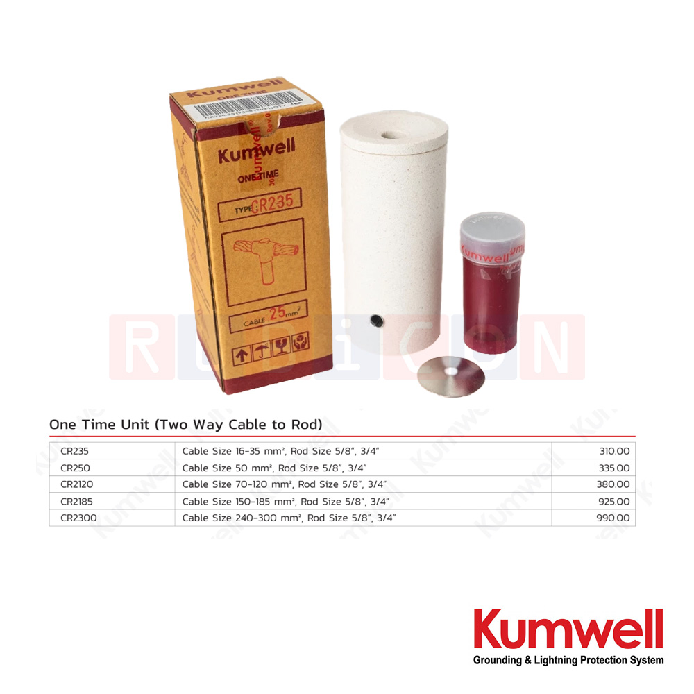 KUMWELL CR235 One Time Unit (Two Way Cable to Rod) วันทาม 2 ทาง อุปกรณ์เชื่อมสายกราวด์