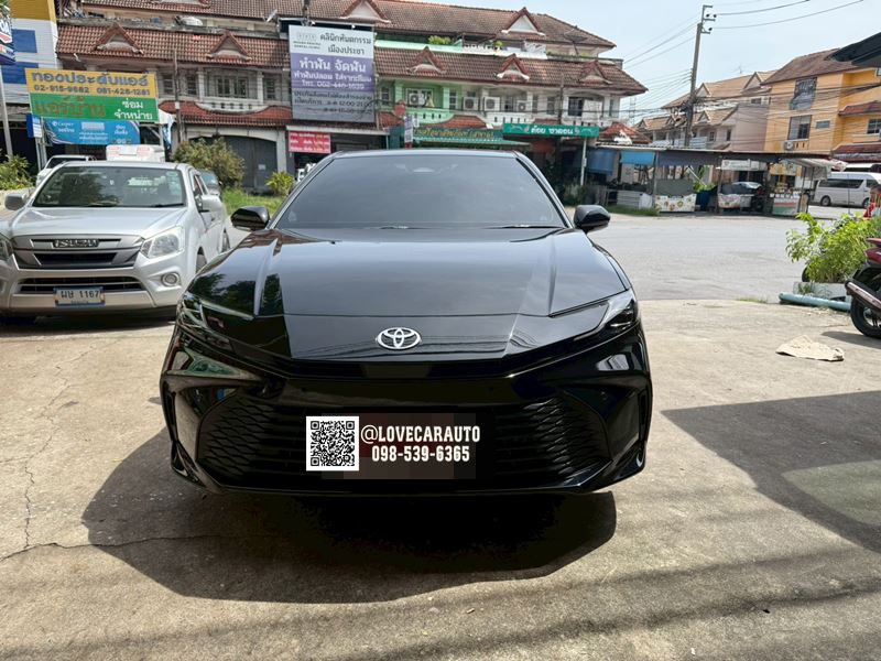 พรมปูพื้นรถยนต์ 6D Toyota Camry 2025 VVIPด้ายคู่ สีดำด้ายน้ำเงิน