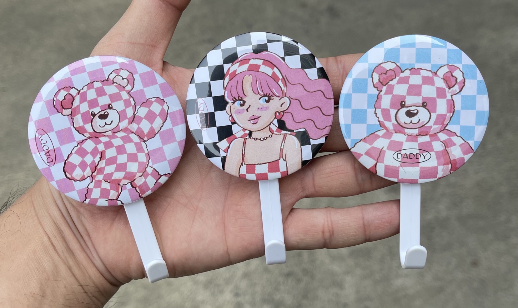 ที่แขวนของ มี2แบบแบบติดกระจก / ติดตู้เย็น วงกลมขนาด 5.8cm