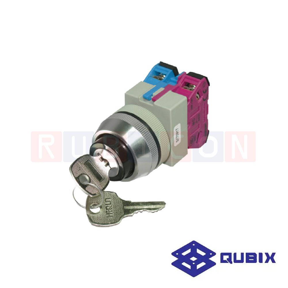 QUBIX SA3-K211 สวิตช์กุญแจ 2 จังหวะ CONTACT 1NO+1NC (CONTROL SWITCHES : Ø30 MM.)