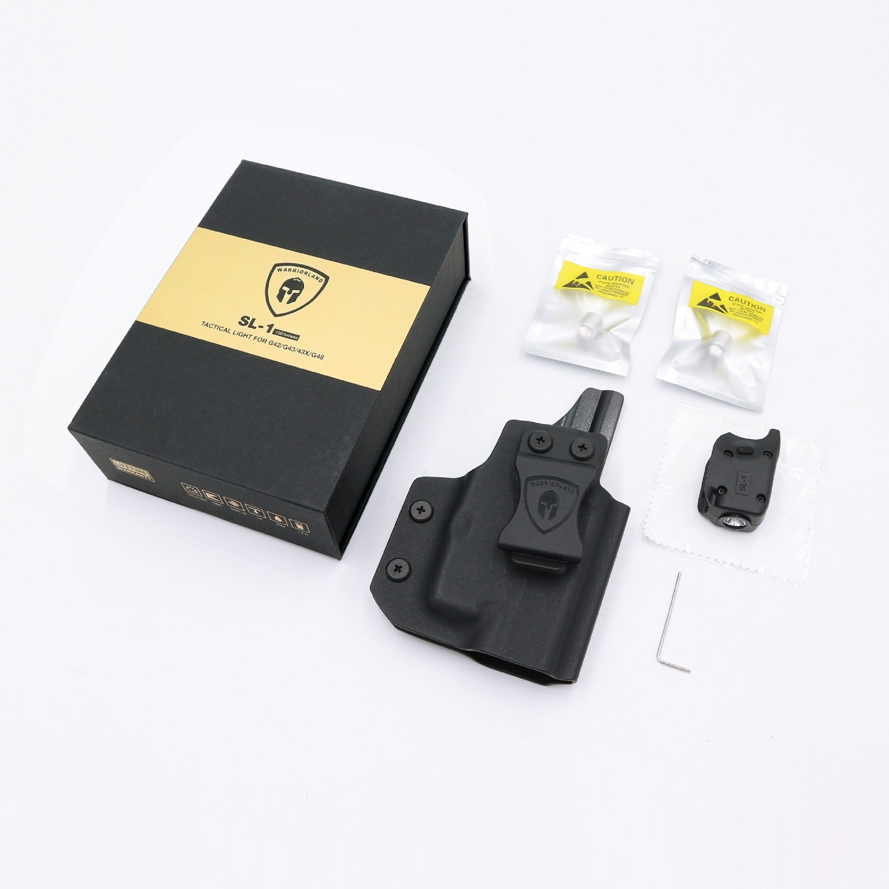 🇹🇭 1078 ไทยแลนด์ แทคติคอล ไฟฉาย Warriorland SL-1 + ซองพกใน Kydex G43/G43X ( เฉพาะรุ่นที่ไม่มีราง )