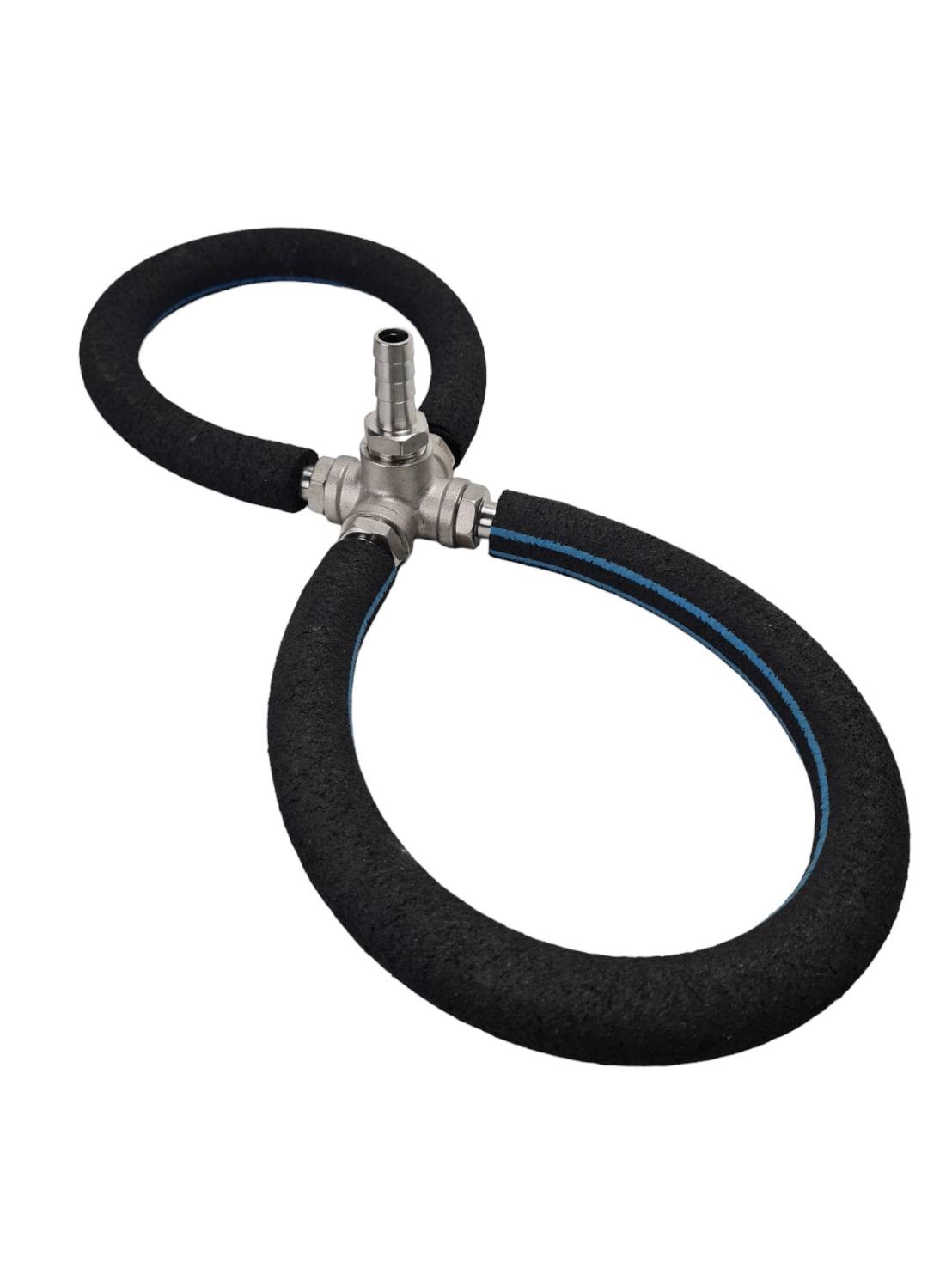 สายเติมอากาศ โอทูบับเบิ้ล แบบสี่แฉกถ่วงตรงกลางด้วยข้อต่อ สเตนเลส อย่างดี ท่อยาว 50 เซนติเมตร