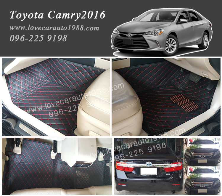 ร้านพรมรถยนต์ พรม 6D Toyota Camry 2016 สีดำด้ายแดง