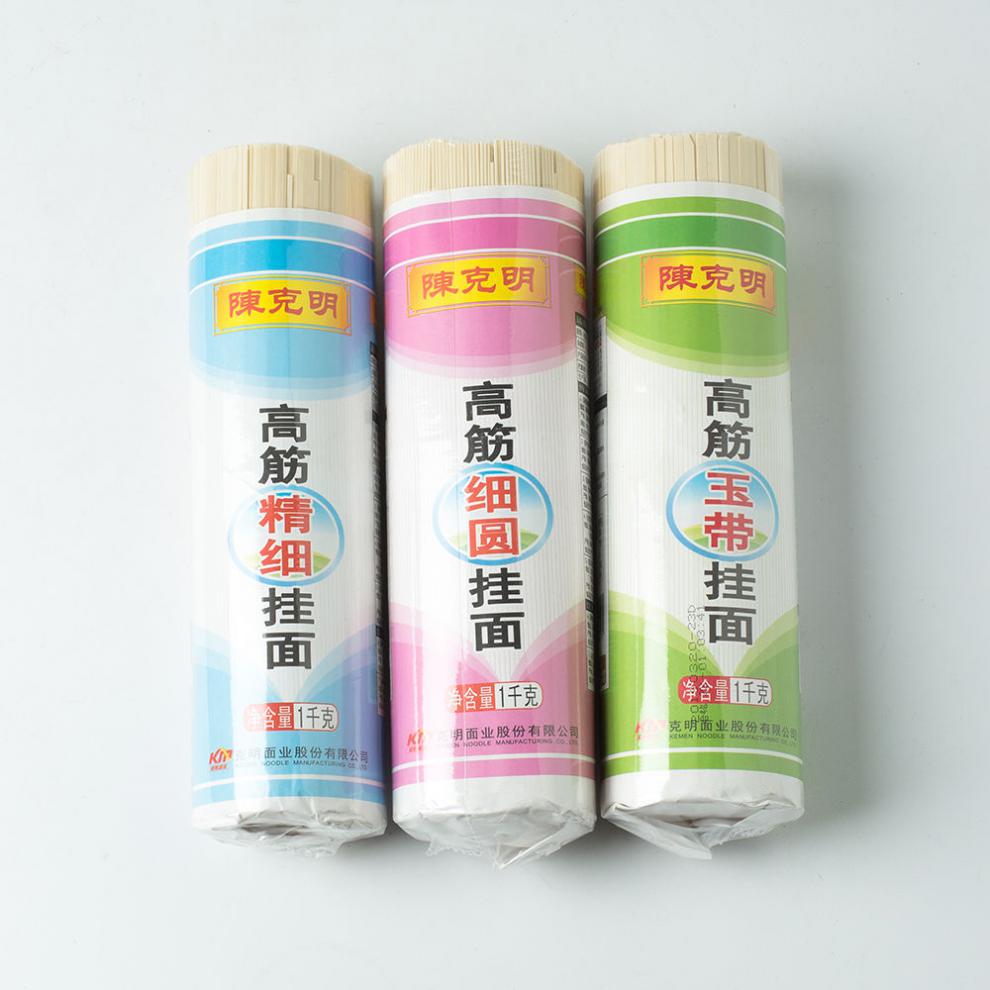 เส้นบะหมี่ข้าวสาลี เส้นแบนเล็ก แพคฟ้า (1000g)