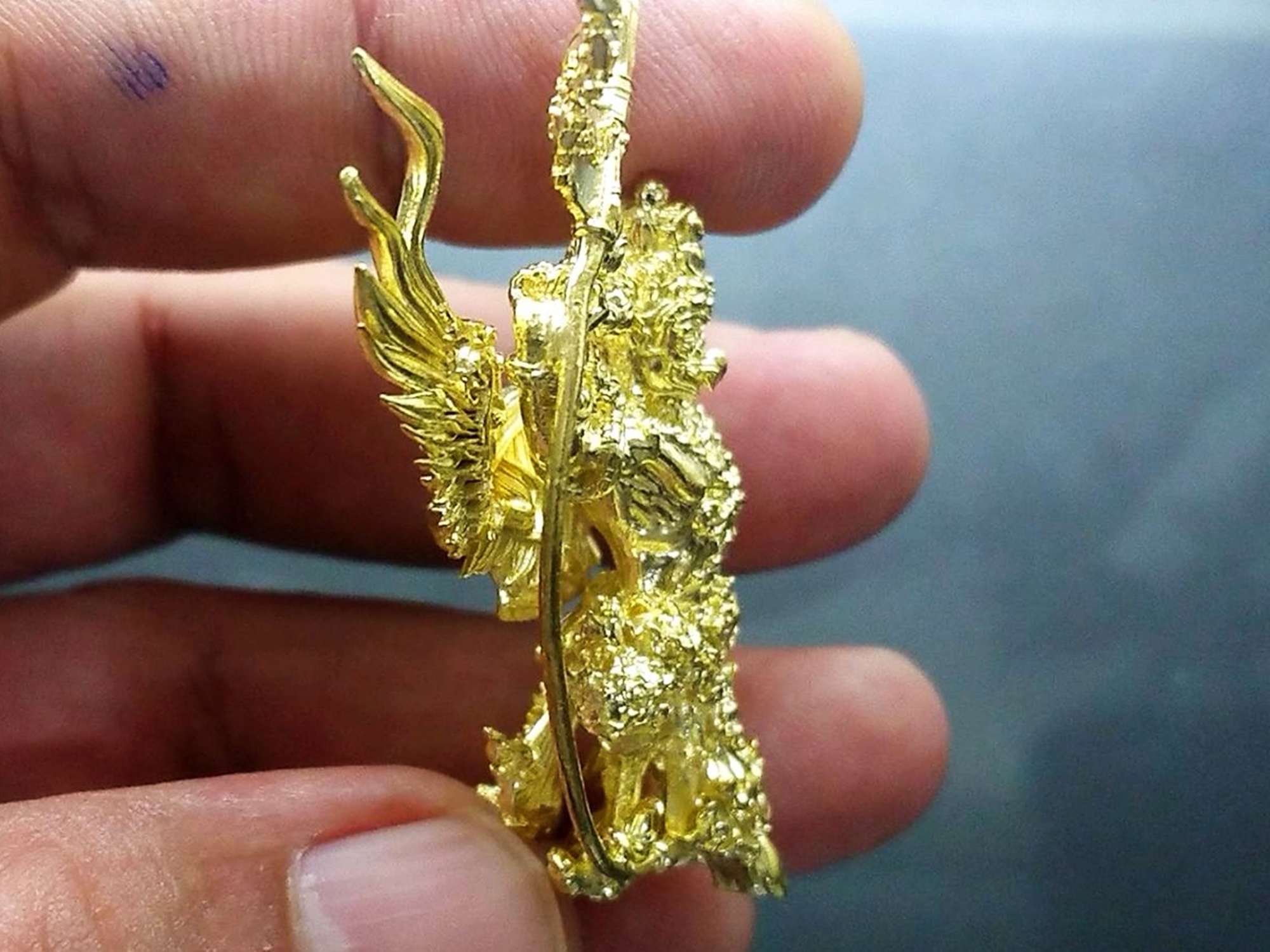 พญาครุฑทรงมหิธานุภาพ เชิญธงเศรษฐี วัดครุฑธาราม อยุธยา รุ่น4 เนื้อปัญจโลหะบังเกิดทรัพย์ วัดครุฑธาราม ปี2564