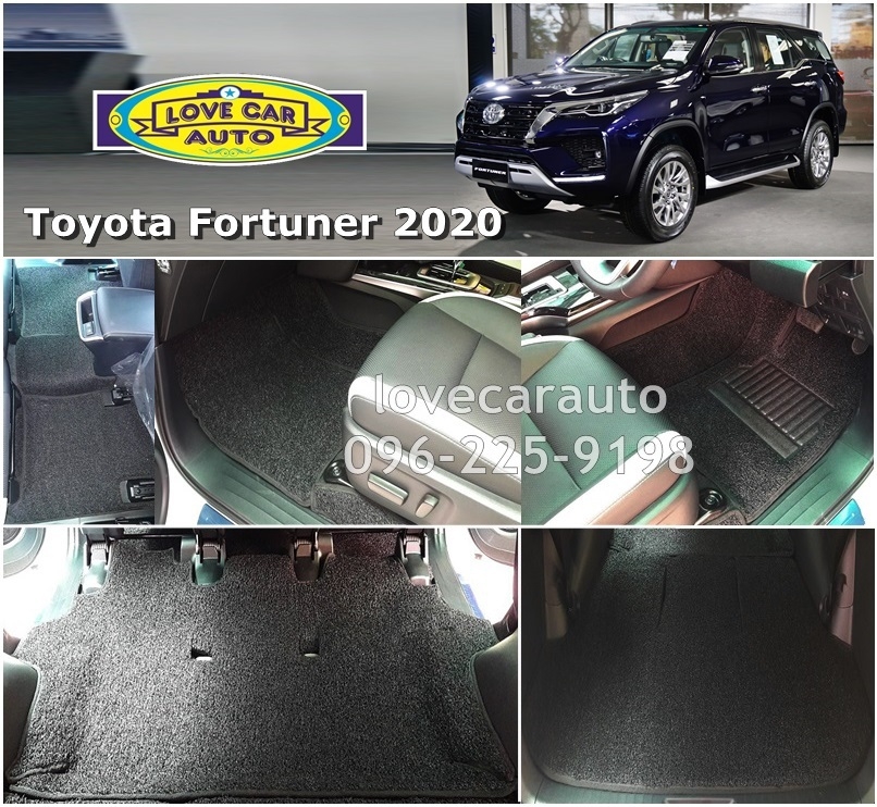 พรมดักฝุ่นปูพื้น Toyota Fortuner Legender 2020 ไวนิลสีดำ