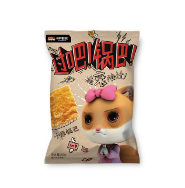 ขนมข้าวฟ่างอบกรอบ ตรากระรอก 三只松鼠 60g