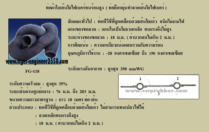 ท่อผ้าใบเคลือบ PVC ทนความร้อน 70 องสา