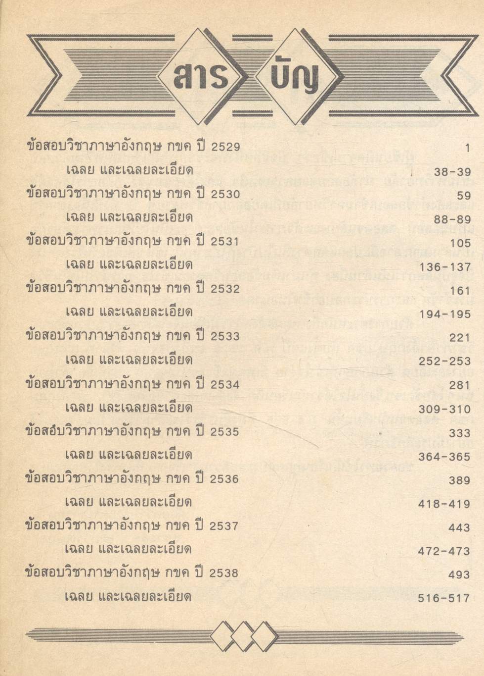 เฉลยข้อสอบ ENTRANCE อังกฤษ กขค (ปี พ.ศ.2529-ปัจจุบัน)