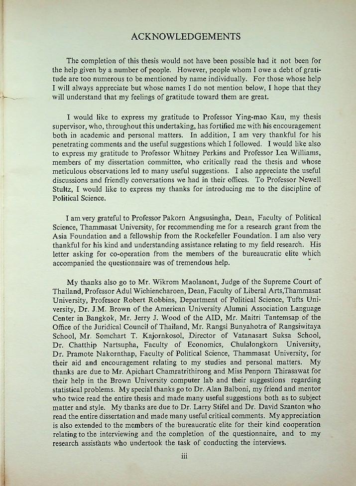 POLITICAL ATTITUDES OF THE BUREAUCRATIC ELITE AND MODERNIZATION IN THAILAND