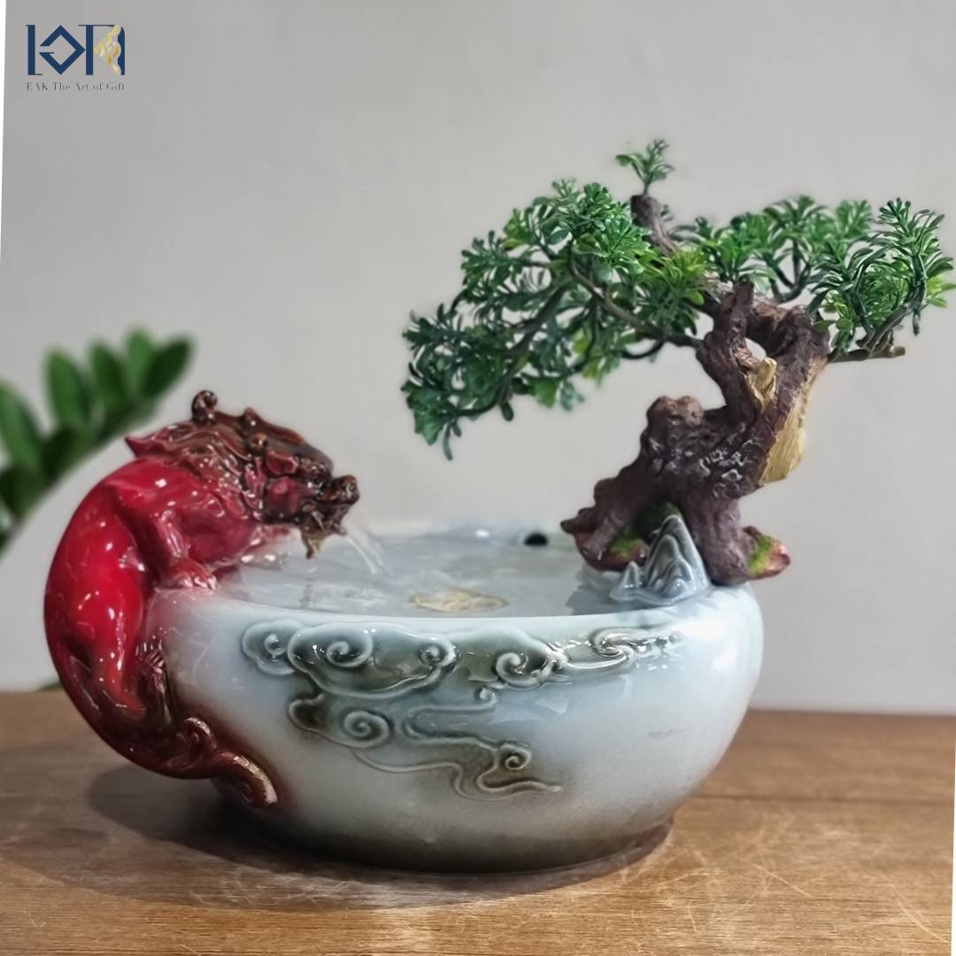 น้ำพุตั้งโต๊ะ รุ่นปี่เซียะกินน้ำรหัสสินค้า10493 ตกแต่งบ้านเสริมฮวงจุ้ย น้ำตกน้ำล้นของขวัญมงคล