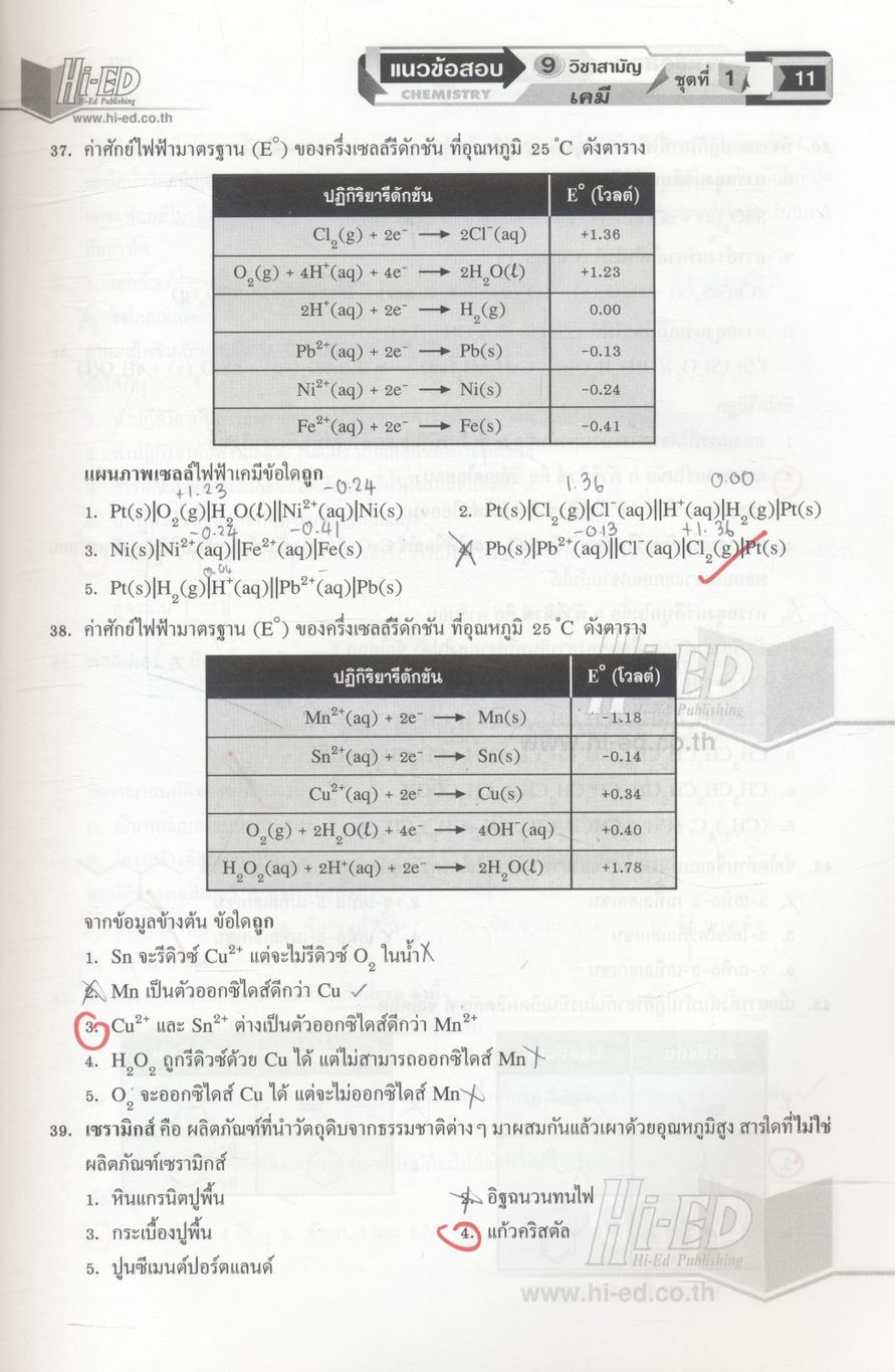 เจาะข้อสอบ 9 วิชาสามัญ เคมี