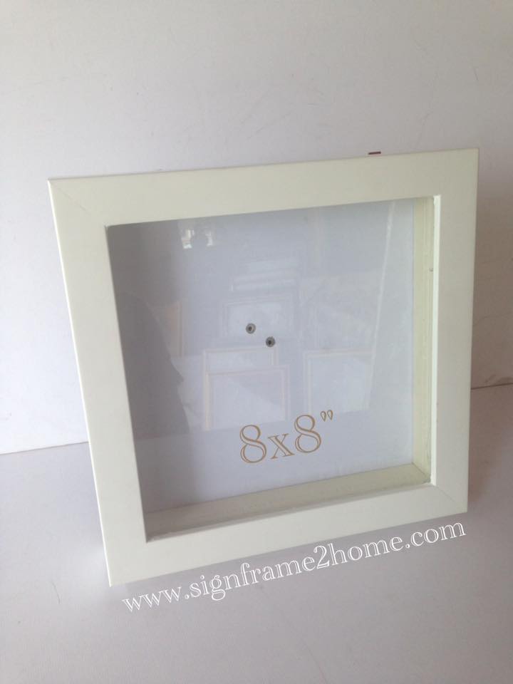 กรอบรูปทรงลึก ขาวเรียบโมเดิล ลึก4.5cm ขนาด8x8"