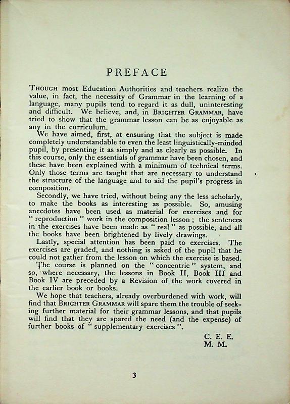 BRIGHTER GRAMMAR An English Grammar with Exercises BOOK ONE
