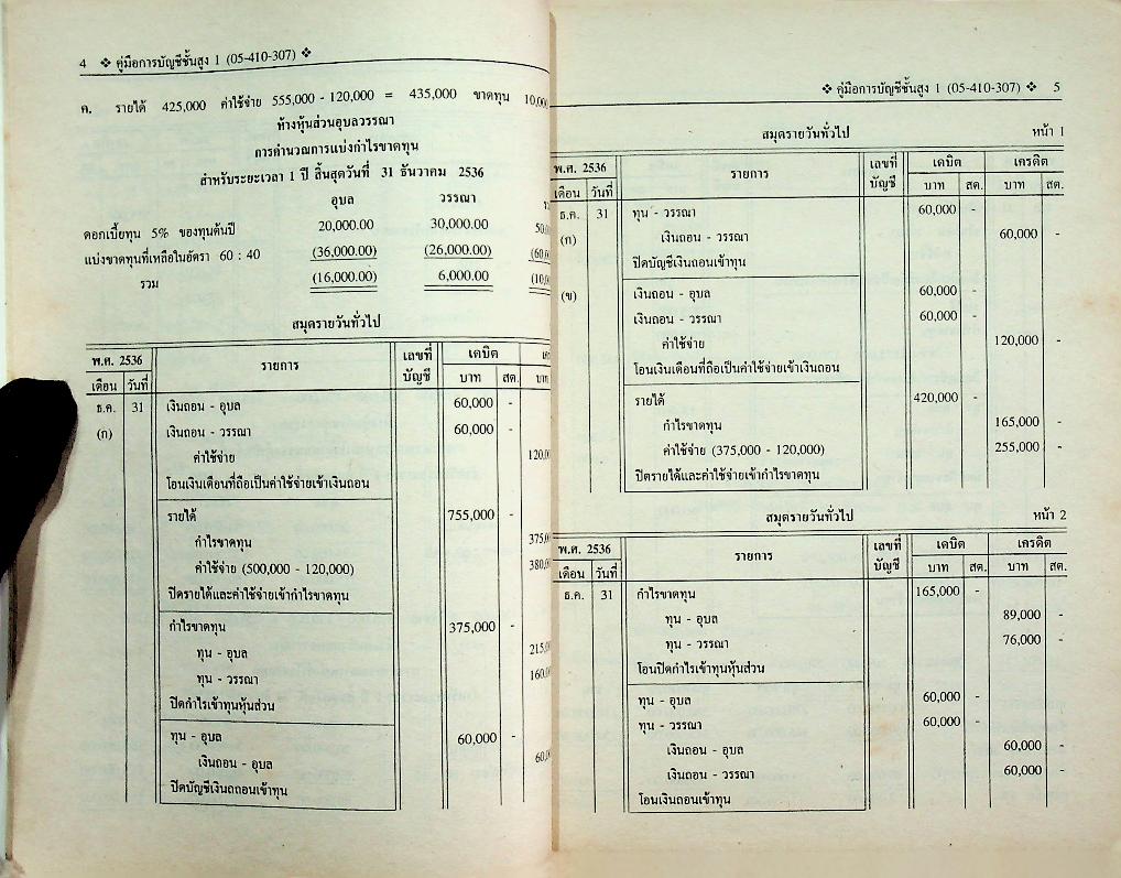 คู่มือครู การบัญชีชั้นสูง 1