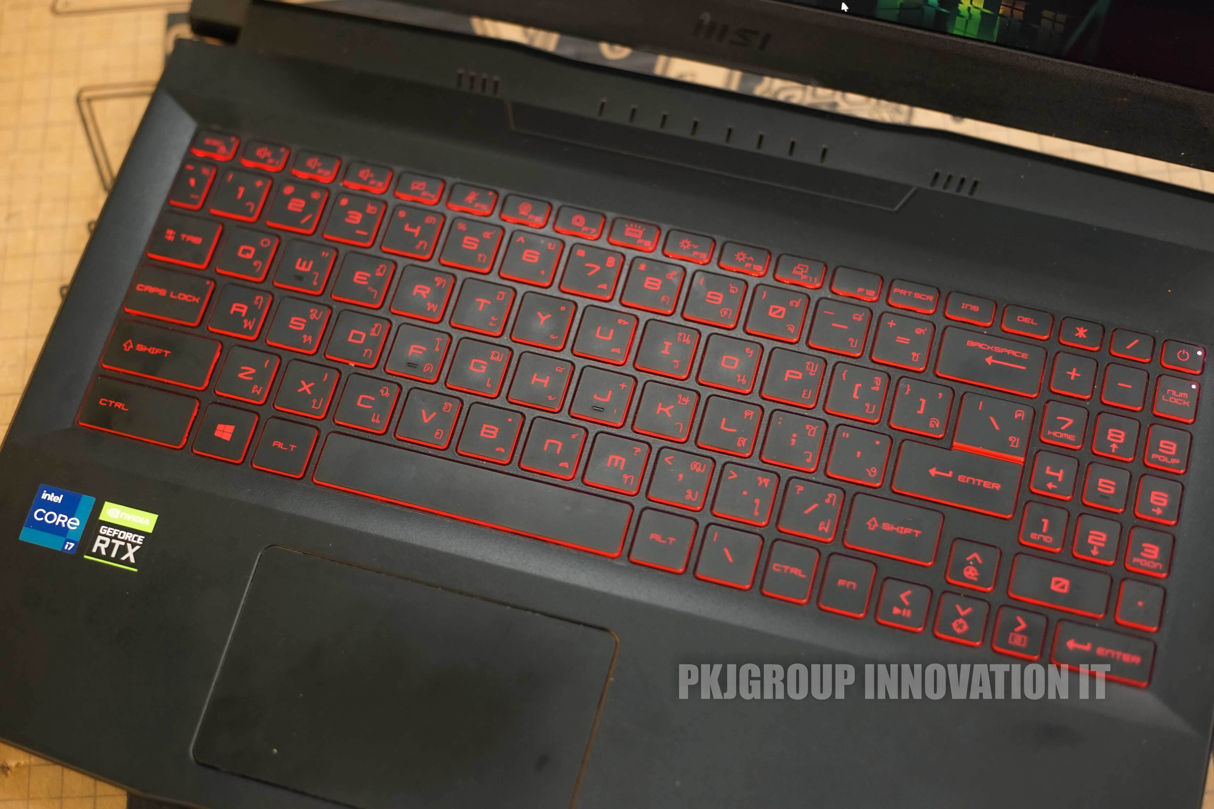 โน๊ตบุ๊คเล่นเกมมือสอง MSI GF66 11UE-054TH i7-11800H RAM 16 GB M.2 1 TB RTX3060 ***ตำหนิในโพสต์