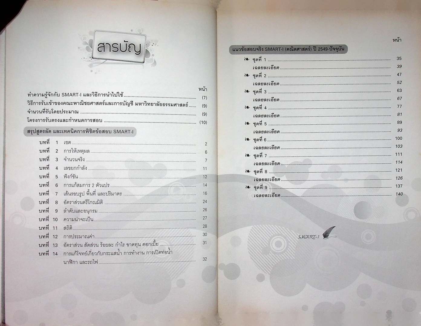 แนวข้อสอบจริง SMART-I วิชา คณิตศาสตร์ เพื่อสอบเข้าคณะพาณิชยศาสตร์และการบัญชี มหาวิทยาลัยธรรมศาสตร์