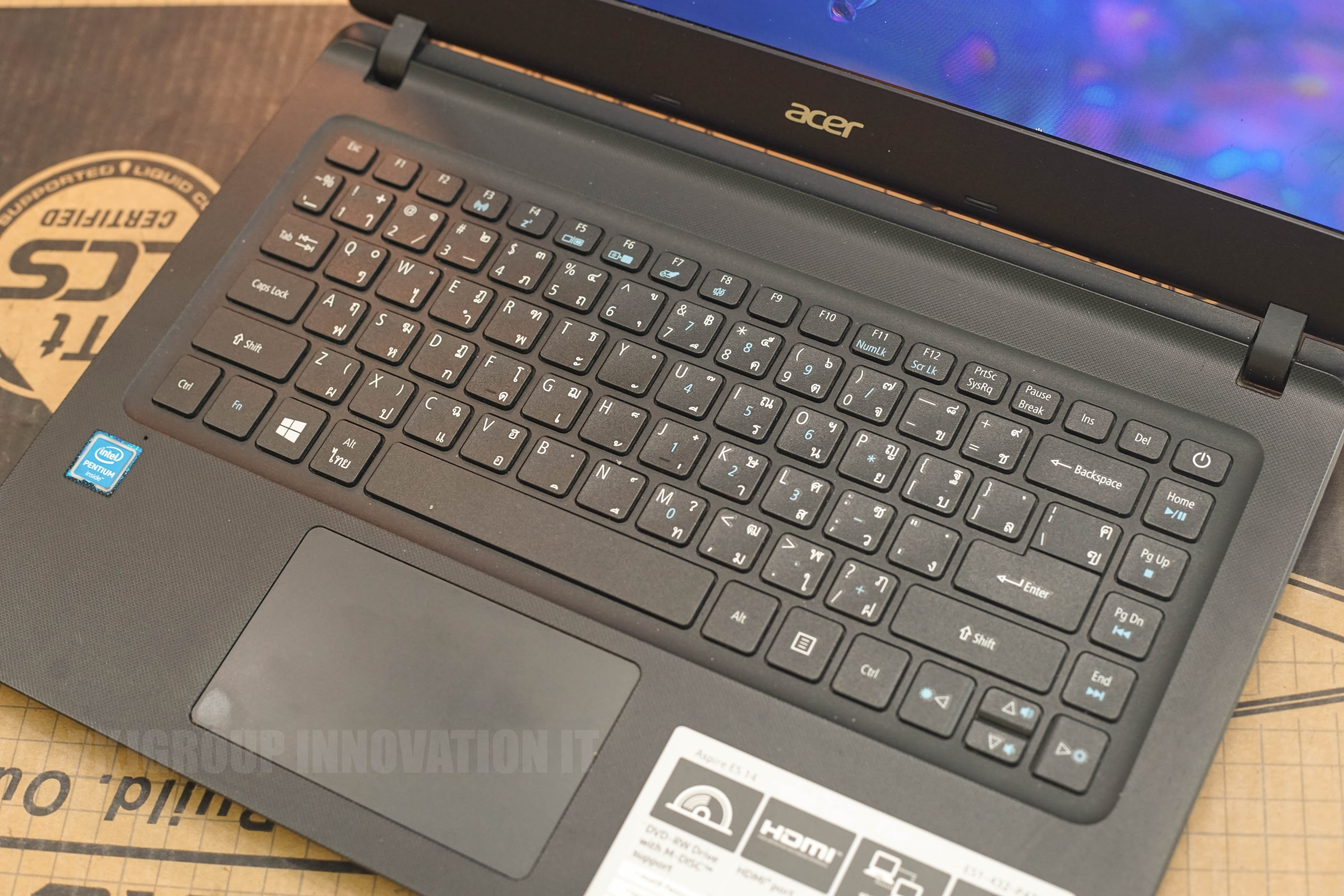 โน๊ตบุ๊คทำงานมือสอง Acer Aspire ES1-432-P4ZG pentium N4200 RAM 4 GB SSD จอมีไบร์ท