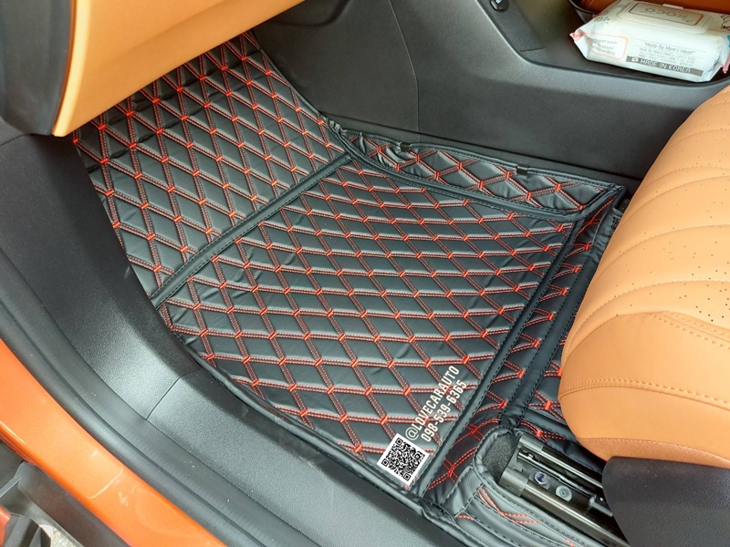 พรมปูพื้นรถยนต์ 6D Deepal S07 สีดำด้ายแดงVVIP