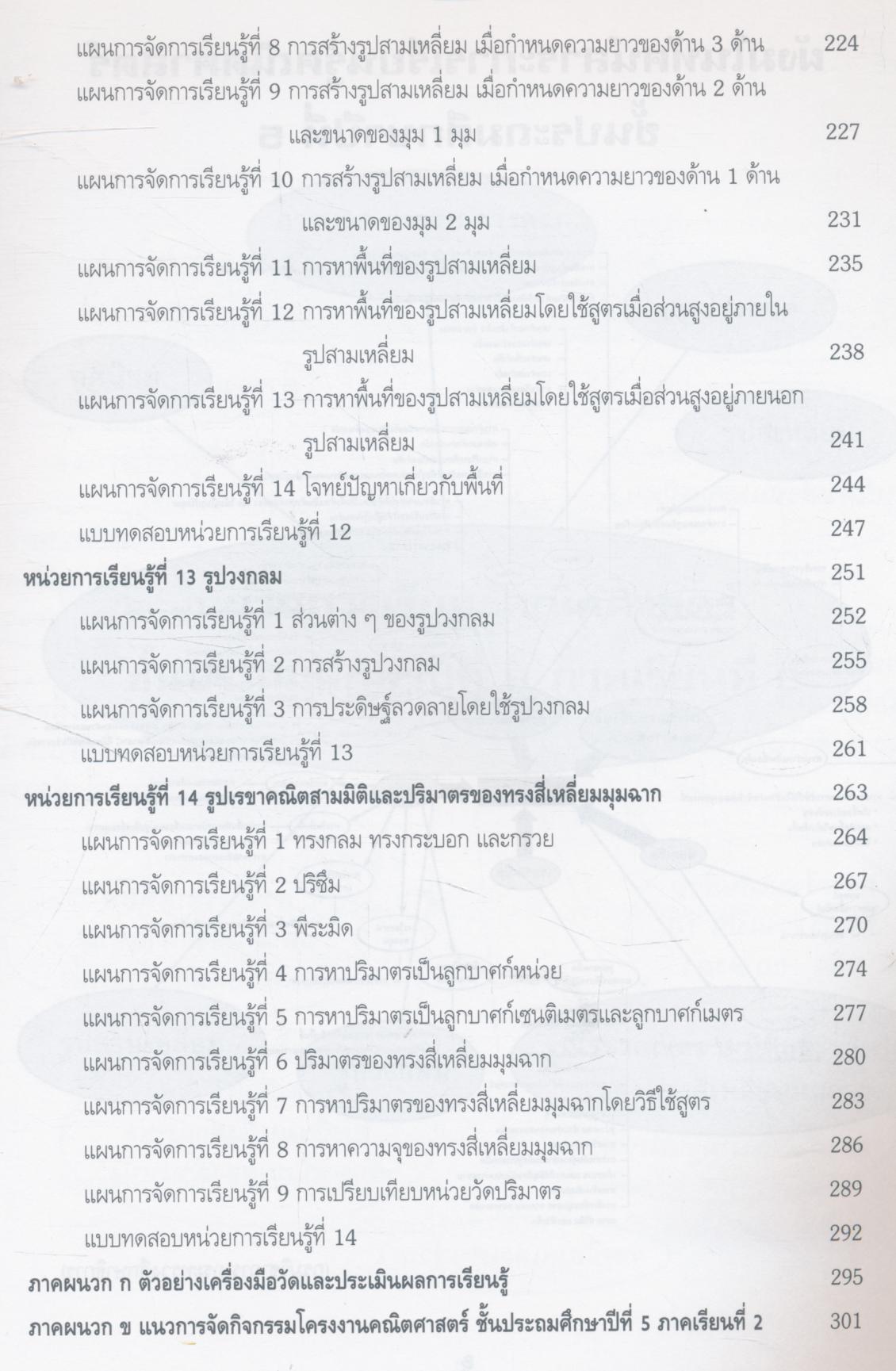 แผนการจัดการเรียนรู้ กลุ่มสาระการเรียนรู้ คณิตศาสตร์ ชั้นประถมศึกษาปีที่ 5 ภาคเรียนที่ 2
