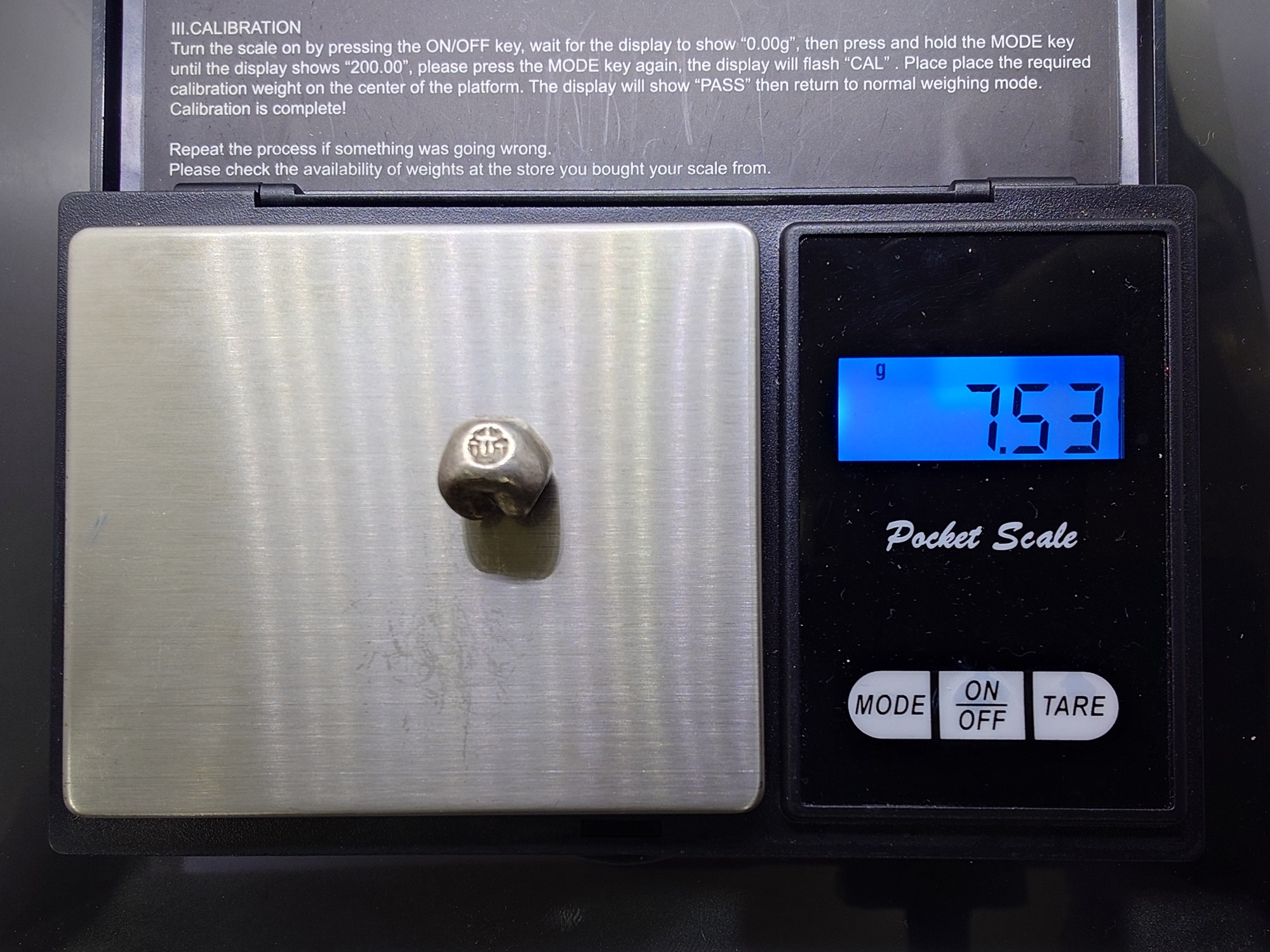 พดด้วง ขนาด 2 สลึง ตราพระแสงจักร - ปราสาท สมัยรัชกาลที่3 ปี2367 ขนาดหายาก สภาพสวย