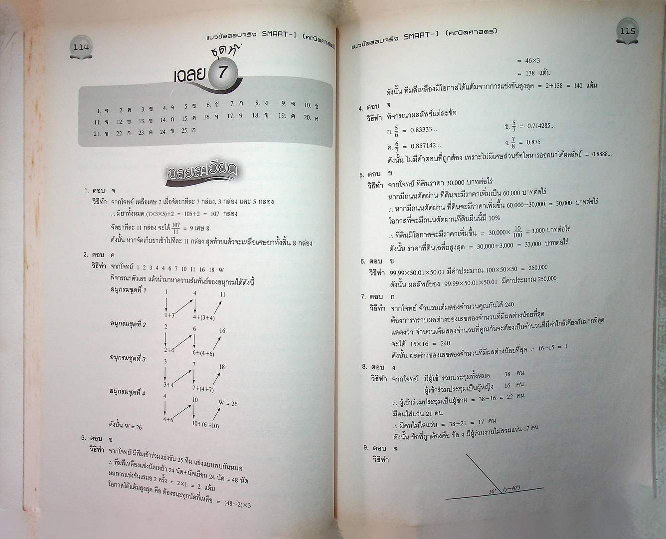 แนวข้อสอบจริง SMART-I วิชา คณิตศาสตร์ เพื่อสอบเข้าคณะพาณิชยศาสตร์และการบัญชี มหาวิทยาลัยธรรมศาสตร์