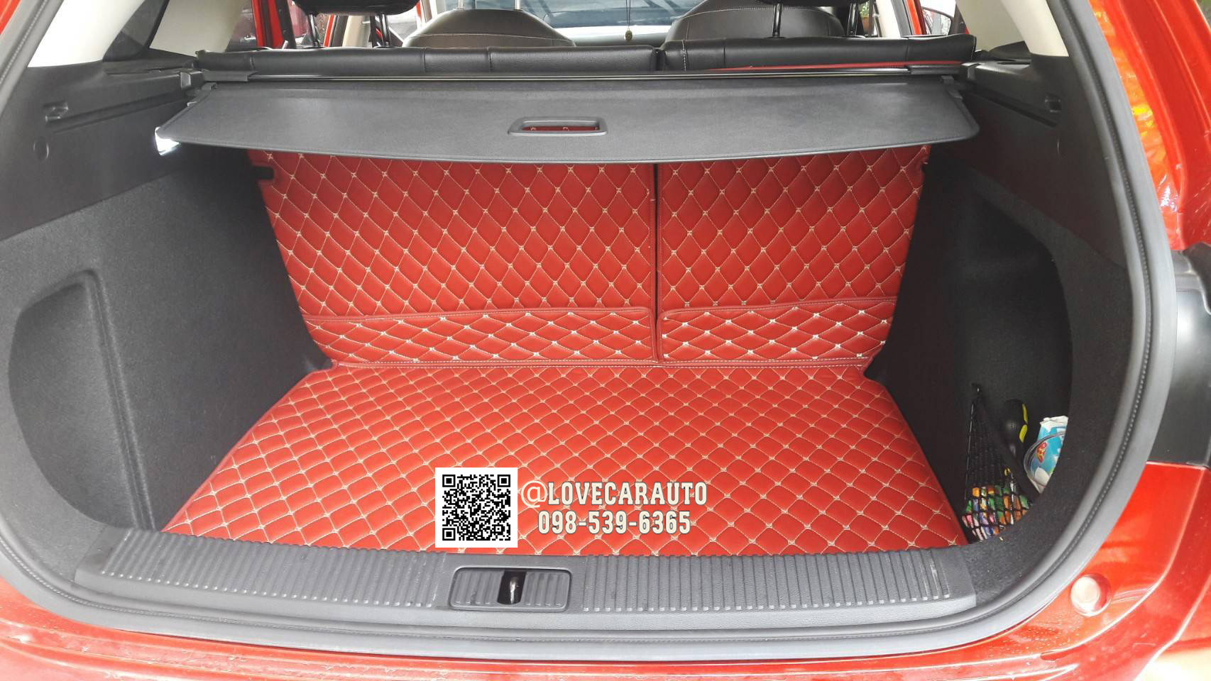 พรมปูพื้นรถยนต์ 6D mg ep สีแดงไวน์