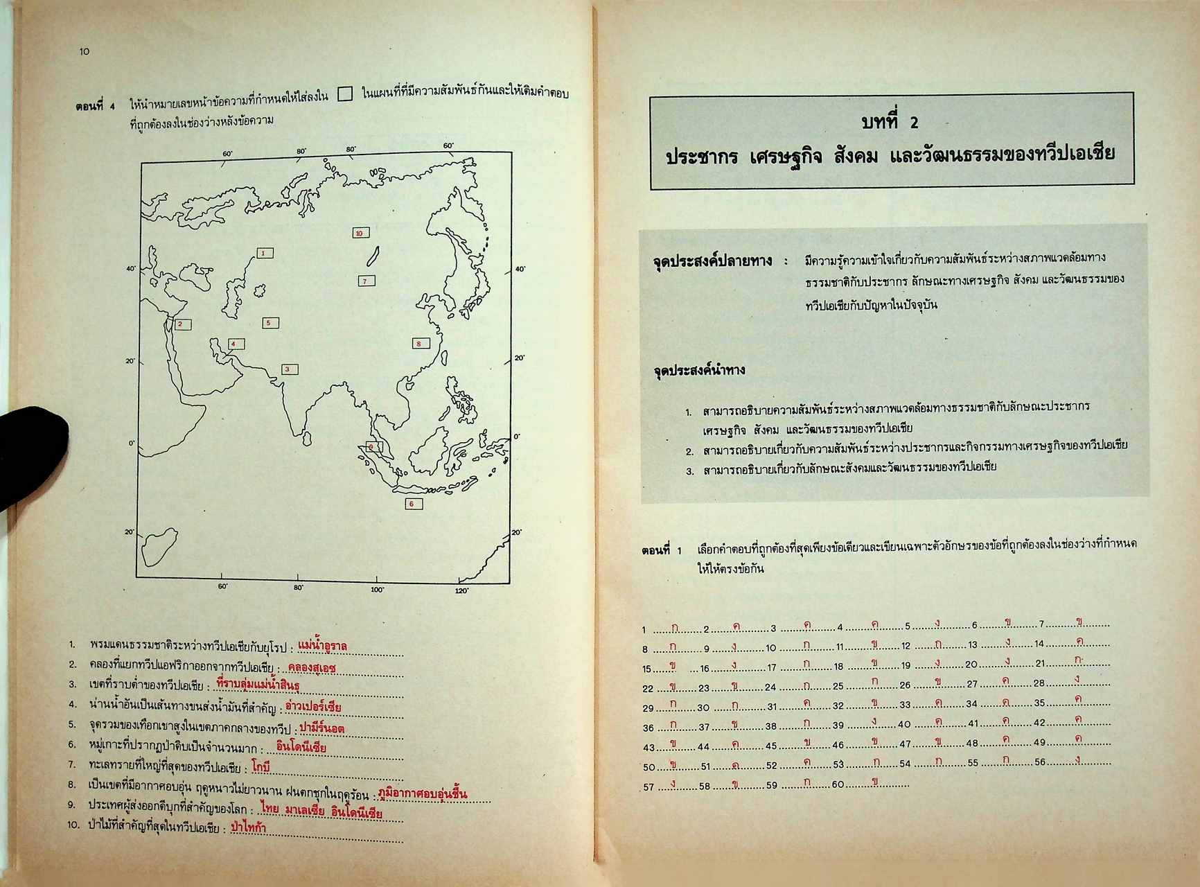 คู่มือครู แบบฝึกทักษะกระบวนการ ส ๒๐๓ ทวีปของเรา ชั้นมัธยมศึกษาปีที่ ๒