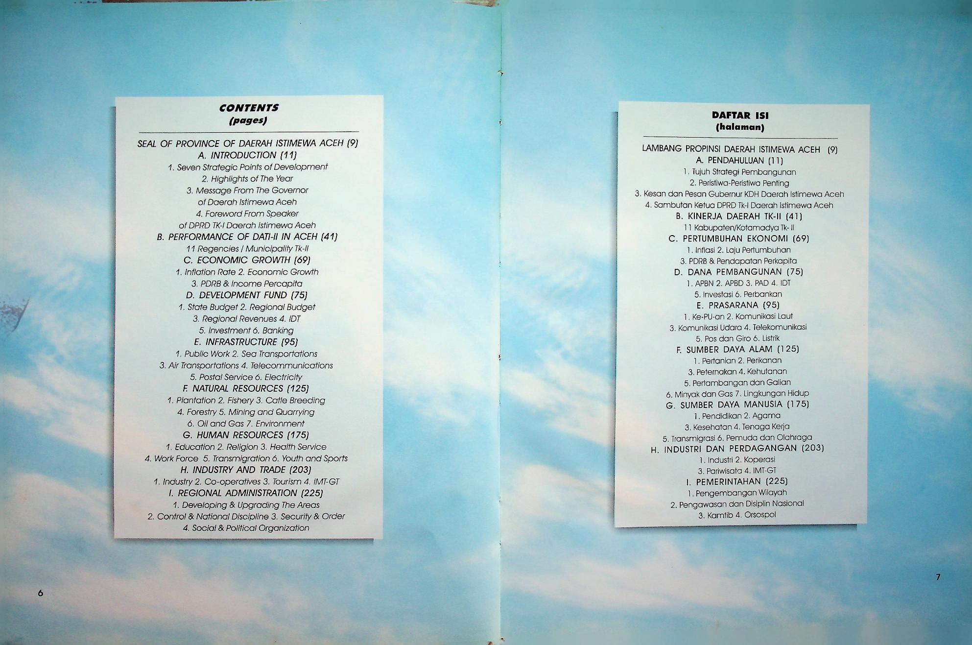 KINERJA PEMBANGUNAN ACEH DEVELOPMENT PERFORMANCE 1996/1997