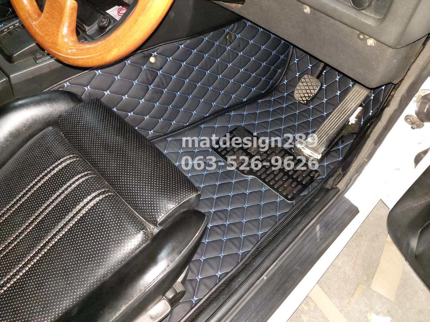 พรมรถยนต์ 6D สีดำด้ายฟ้า BMW E30