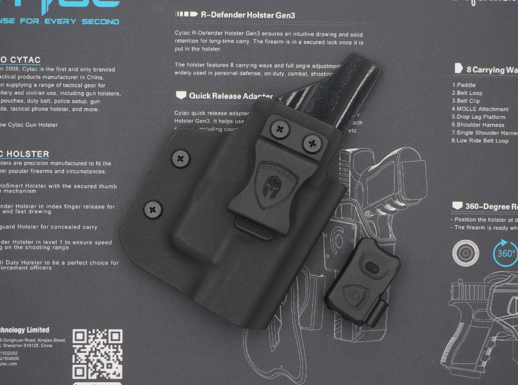 🇹🇭 1079 ไทยแลนด์ แทคติคอล ไฟฉาย Warriorland SL-1 + ซองพกใน Kydex Glock 17/19/21/22 (Gen 3-5) & Glock 23/32 (Gen 4)