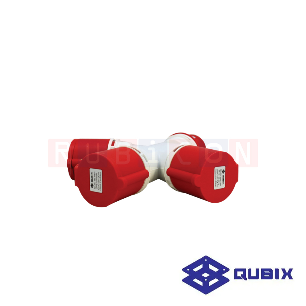 QUBIX AJ-S1024 ปลั๊กพาวเวอร์เต้ารับสามทาง 4 ขา 3P+E 32A 380-415V 6H IP44