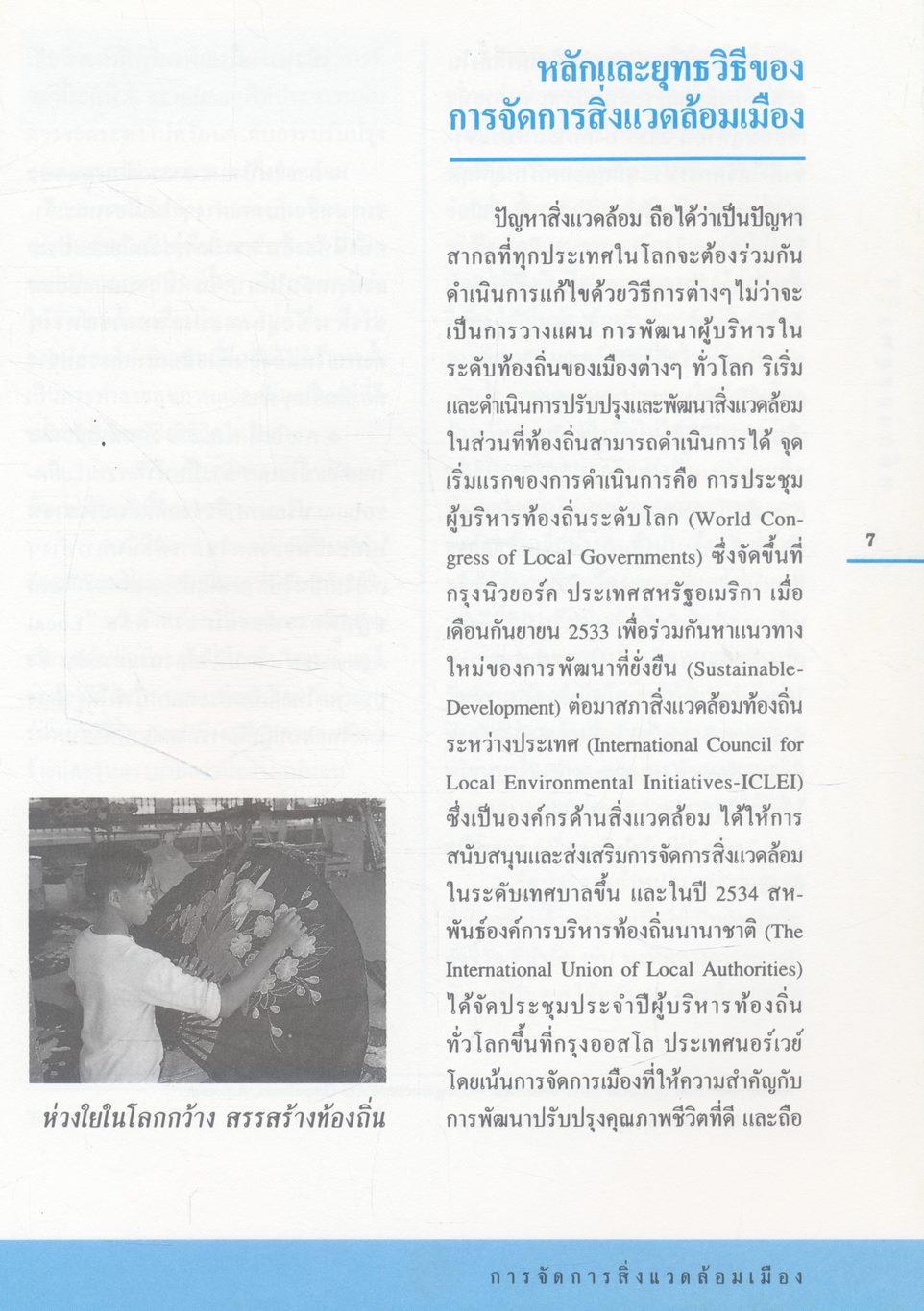 แนวทางการจัดการสิ่งแวดล้อมเมือง