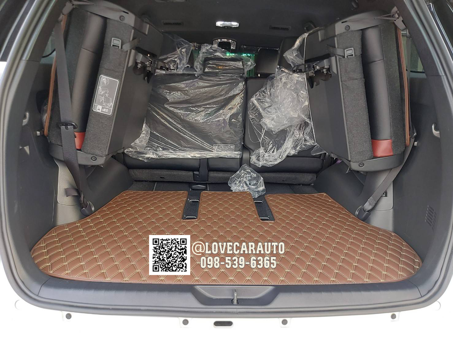 พรมปูพื้นรถยนต์ toyota fortuner 2023 พรม vvip สีกาแฟด้ายทอง