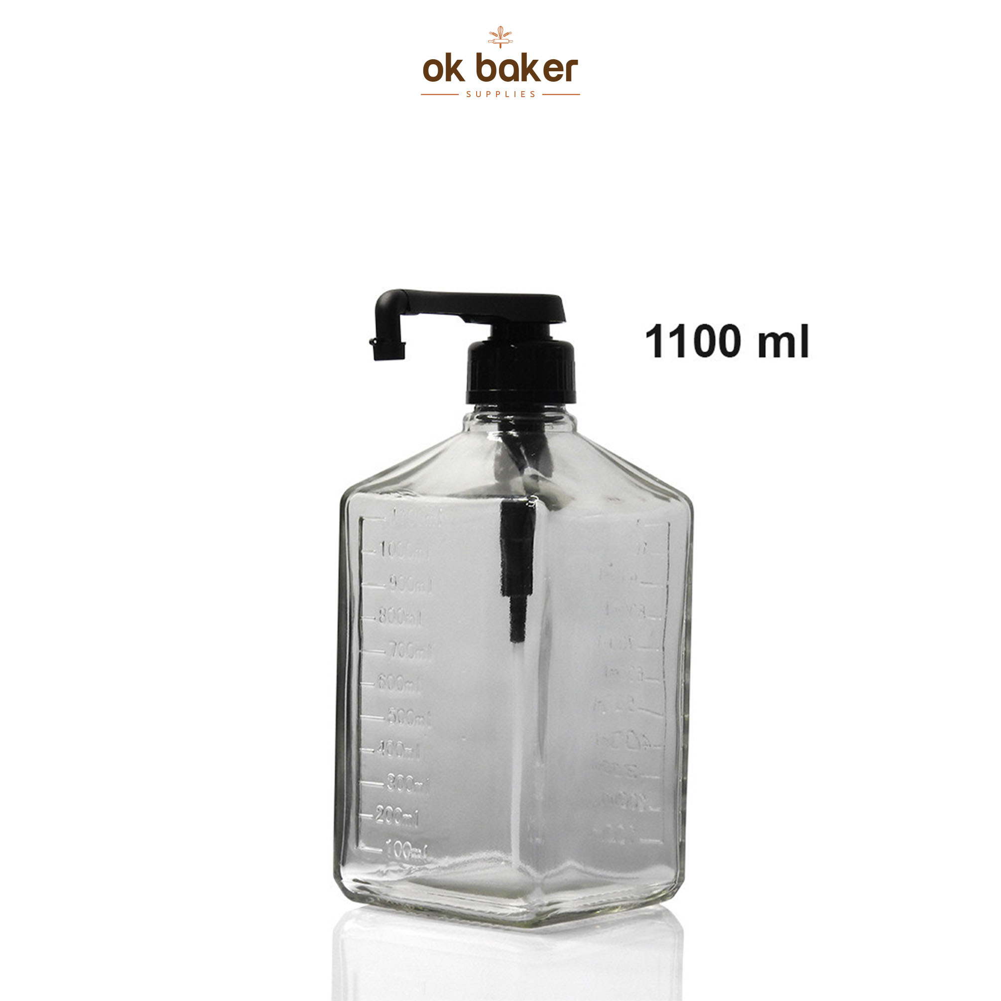 ขวดแก้วปั๊มไซรัป 1,100 กรัม