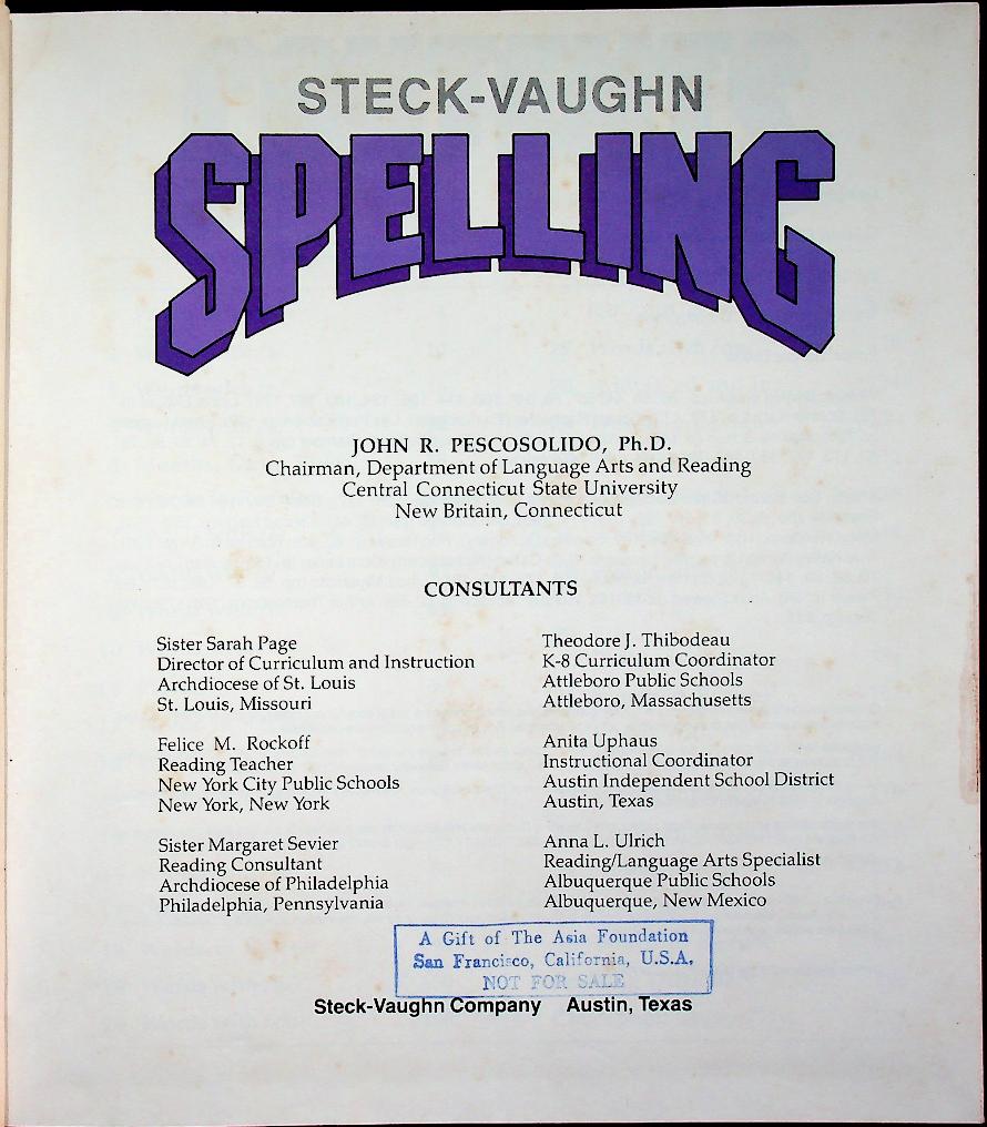 STECK-VAUGHN SPELLING
